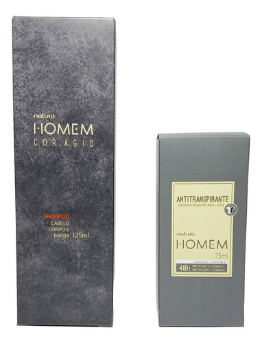 Natura Homem Masculino Shampoo Cor.agio + Desodorante Roll