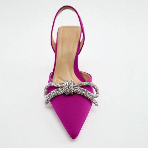 Zapatos Bow Para Mujer, Tacones, Sandalias Puntiagudas, Tall