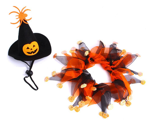 Calabaza De Halloween Lindo Sombrero Mascota Bufanda Ropa
