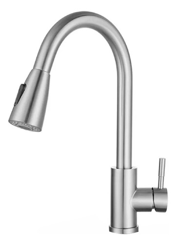 Grifo Multifuncional Extraíble Con Mezcla Y Giro 360° Plateado Brillante