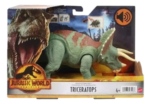  Jurassic World Figura Triceratops Ruge Y Ataca Juguete Ori