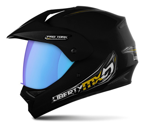 Capacete Moto Fechado Motocross Mx Vision Viseira Camaleão Tamanho Do Capacete 58 Cor Preto