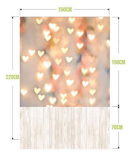Fundo Fotográfico - Love - Dia Dos Namorados - 2,2 X 1,5 Cor Colorida Desenho impresso CORAÇÕES - VERTICAL