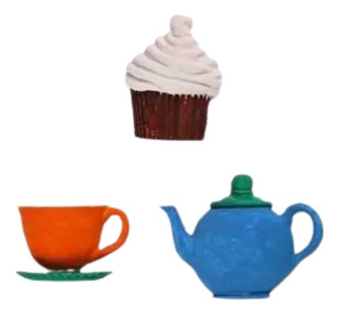 Molde De Silicone Xícara, Bule Cup Cake Pasta Americana Bolo