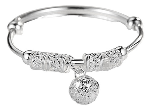 Imagen 3 de 7 de Pulsera Mujer Plata Retro Rondeles Ajustable Brazalete Charm