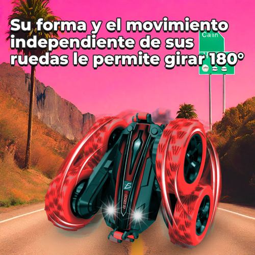 Carro Juguete Control Remoto De Acrobacias 360° Y Doble Lado Color Rojo Ele-Gate