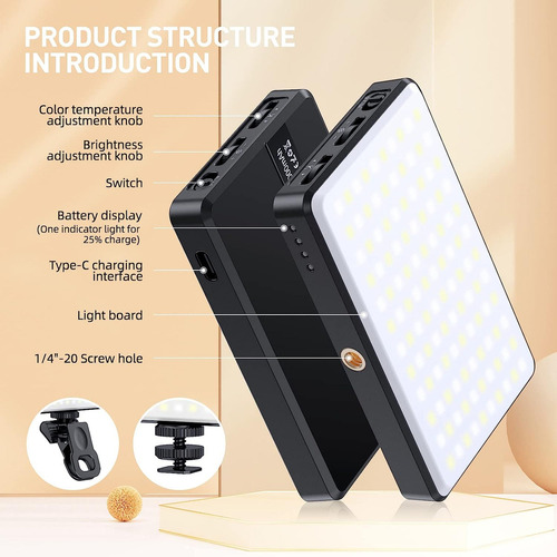 Y 120 Led Teléfono Luz Luz Selfie Recargable Clip Luz De