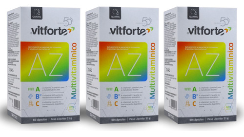 3 Vitforte Multivitamínico A-z Disposição E Energia 180 Cp