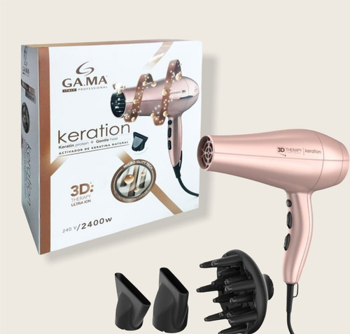 Secador de pelo GA.MA Italy 3D Therapy Diva 3D Keration rosa 220V - 240V