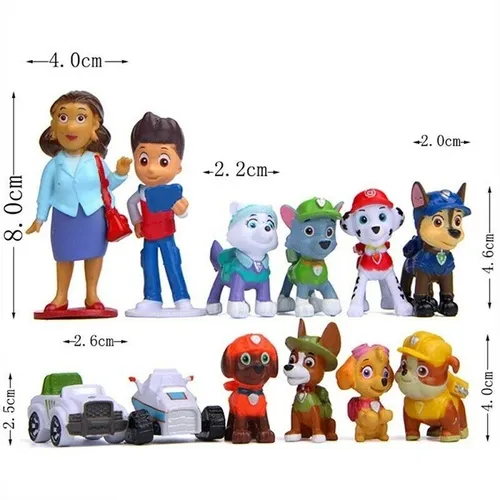 metal Indirecto autoridad Figuras De Paw Patrol Set De 12 Muñecos De Patrulla Canina | MercadoLibre