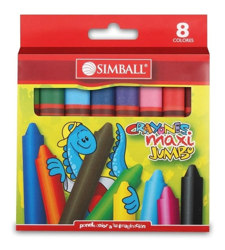 Crayones Cera X 8 Maxijumbo Simball ( X 2 Paquetes)