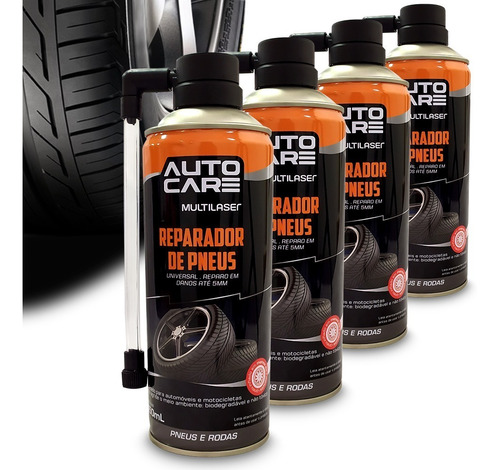 Imagem 2 de 6 de Kit 4 Reparo Pneu Selante Instantaneo Bicicleta Moto Spray