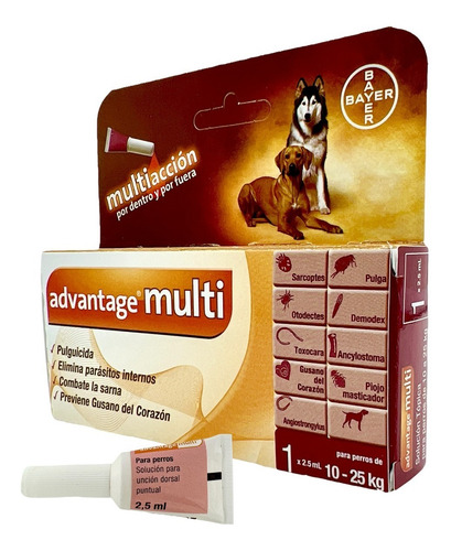 Advantage Multi Pipeta Antipulgas Perros 10 A 25 Kg 2.5 Ml