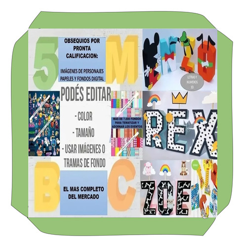 Kit Imprimible Moldes Letras Y Numeros 3d (editables) Full