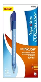 Boligrafo Kilometrico 100rt Tinta Azul Punto Med 1.0 Mm C/12