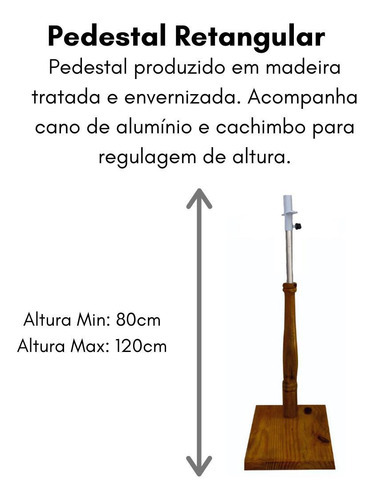 Pedestal De Madeira Modelo Retangular Para Busto Manequim