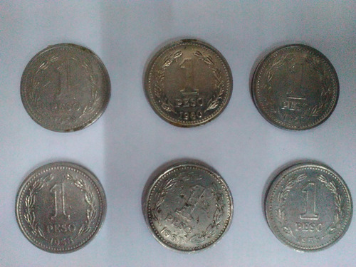 Monedas De 1 Peso  Años 1957 A 1960