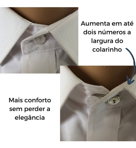 Like Tie Kit 10 Extensor Colarinho De Camisa Metal Inox Cor Prateado