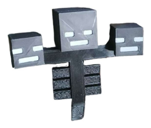 Minecraft Wither Cabezas Movibles Muñeco 3d Pla Pixelados_