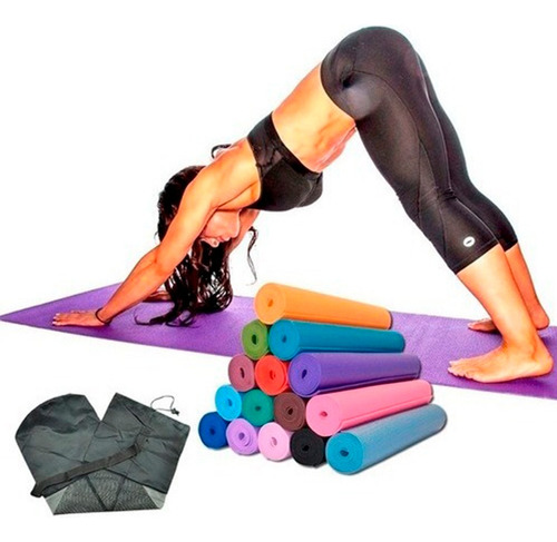 Mat Yoga 3mm C/ Bolso Fitnes Pilates Gimnasia Colores El Rey