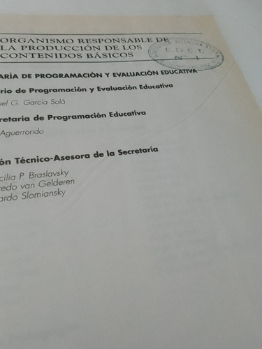 Contenidos Básicos De Ed. Polimodal Min. De Educación 1997 (Usado)
