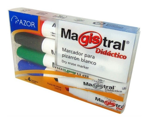 Marcadores Magistral P/ Pizarron Blanco Pintarron 4 Colores