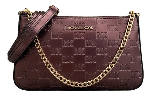 Bolsa Michael Kors Original Bordeaux Travel Crossbody Vino Acabado de los herrajes Dorado Color Bordó Color de la correa de hombro Bordó Diseño de la tela Grabado