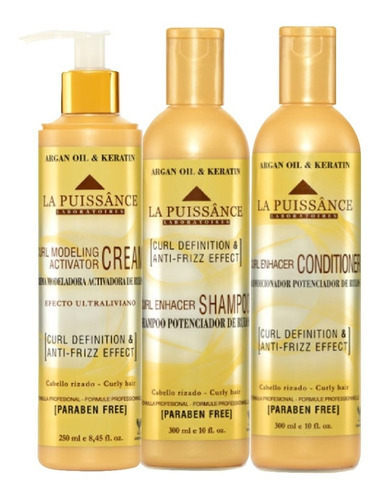 Shampoo Acondicionador Crema Modelador La Puissance Rulos X3