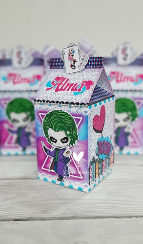 10 Cajitas Golosineras Milk Box Joker Y Harley Quinn Craftba