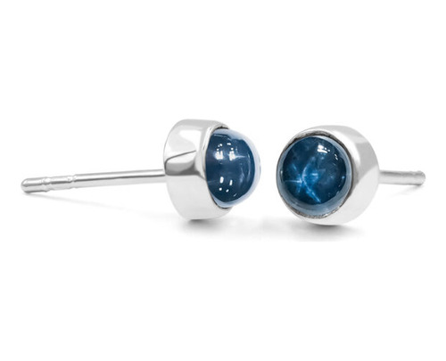 Aretes Estilo Poste De Zafiro Estrella En Plata De Ley 5mm