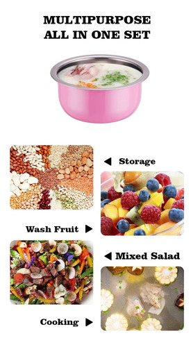 Batería De Cocina 10pzs Juego De Ollas Acero Inoxidable Set