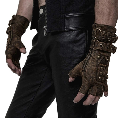 Punk Rave Steampunk Guantes Sin Dedos Para Hombres Guantes D