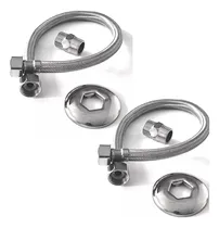 Comprar 2 Engates Flexível Kit Rabicho Mangueira 40cm Quente Fria Cor Prateado