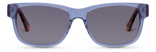 Óculos De Sol Life Retangular Em Acetato Azul