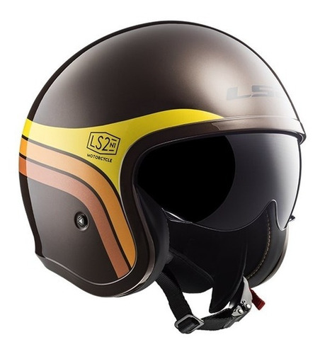 Casco Abierto Ls2 599 Spitfire Sunrise Marron Mr Ituzaingo