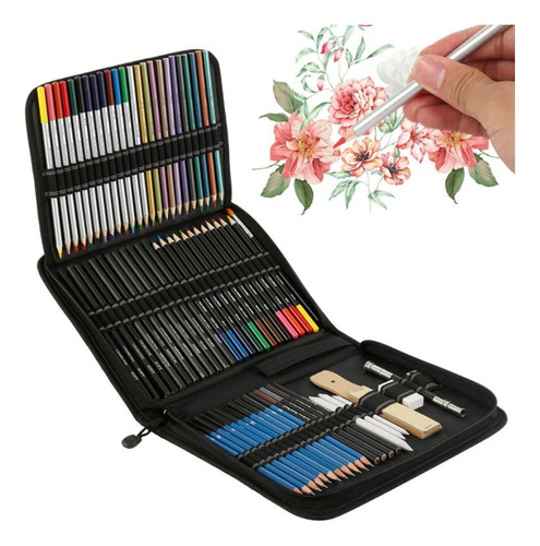 Kit 72 Piezas Lapices De Colores Arte Profesional Dibujo