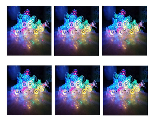 Pack X6 Guirnalda Luces Solares Campana Multicolor Navidad