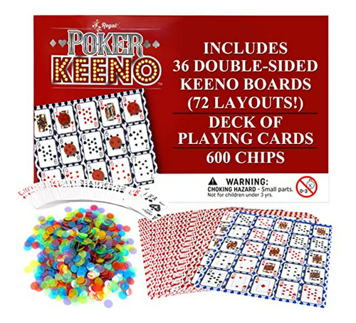 Juego De Cartas Poker Keeno - Set De 36 Tableros, 600 Fichas