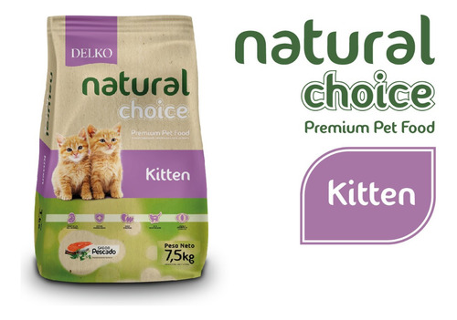 Alimento Premium Delko Natural Choice Kitten 7,5kg Nutricion