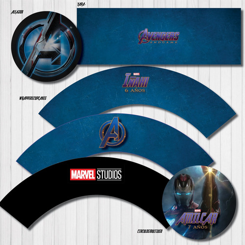 Kit Imprimible Personalizado Avengers Endgame Cumple Candy