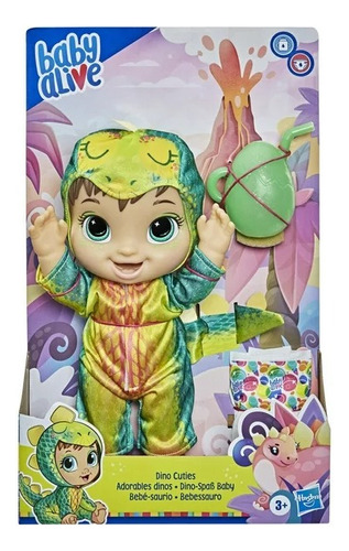 Muñeca Baby Alive Dino Cuties, Stegosaurus, Cabello Castaño