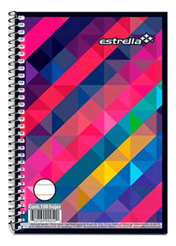 Kit 64 Libretas Estrella Espiral 1/8 Printline 100 Hojas Color