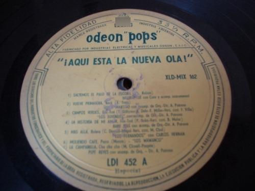 Sin Tapa Disco Aqui Esta La Nueva Ola Odeon Pop S Cp0