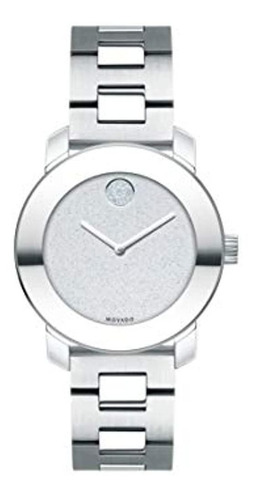 Movado Bold, Caja De Acero Inoxidable, Esfera Plateada, Braz