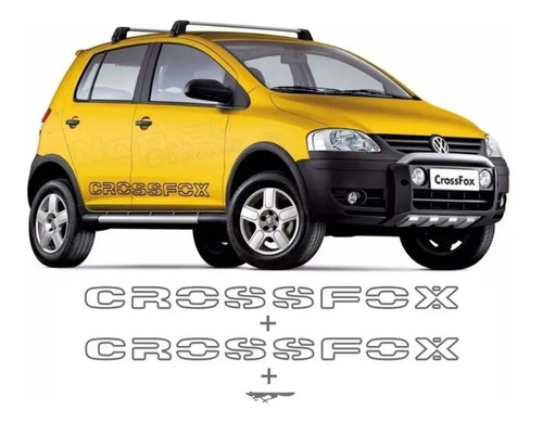 Kit De Adesivos Faixas Laterais Vw Cross Fox De 2006 A 2008 Cor Grafite