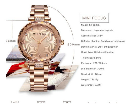 Reloj Analógico De Cuarzo Mini Focus Mf0038l Fashion