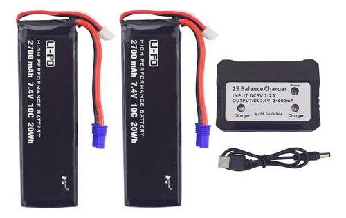 Sea Jump Reemplazo De Batería Lipo 2x7.4v Mah 10c Con Carg