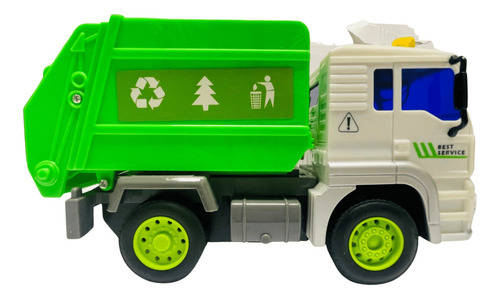 Caminhão De Lixo Coletor Lixeiro De Fricção Com Luz Som