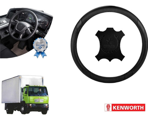 Cubrevolante Negro Trailer Truck Piel Kenworth K300 99-05