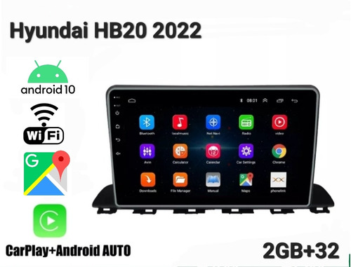 Radio Multimedia Hyundai Hb20 Pantalla 9p 2gb+32 Camara Hd